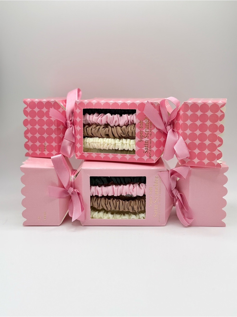 2 Satin Scrunchie Gift Boxes | 4 Scrunchies Per Gift Set - 8 total NEW